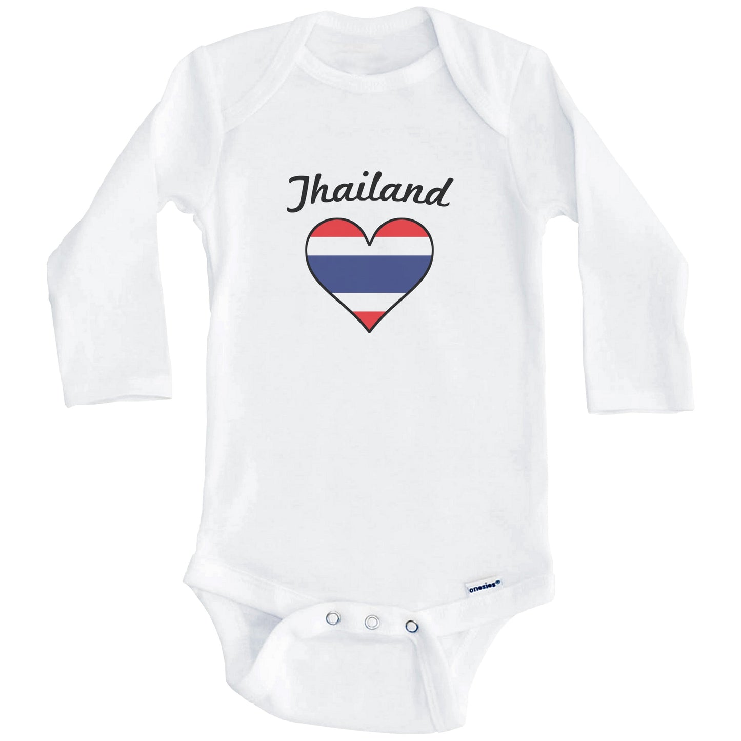 Thai Flag Heart Baby Onesie (Long Sleeves)