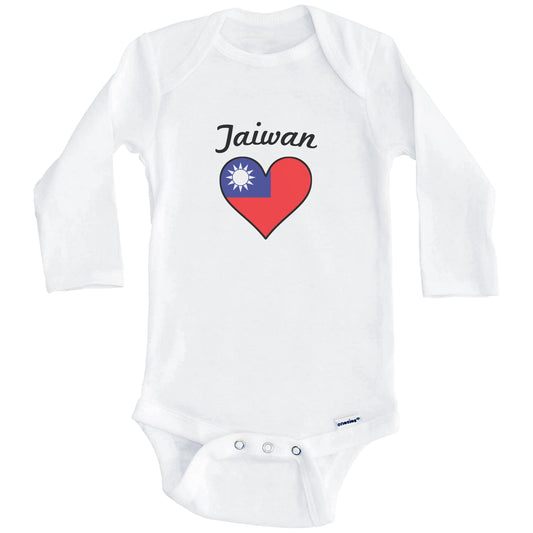 Taiwanese Flag Heart Baby Onesie (Long Sleeves)