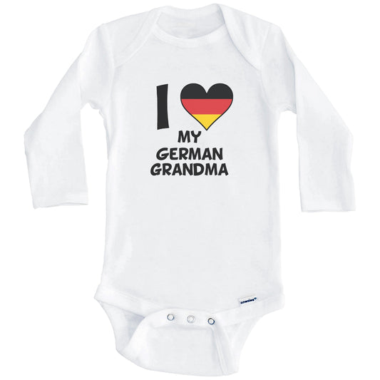 I Heart My German Grandma Germany Flag Baby Onesie (Long Sleeves)