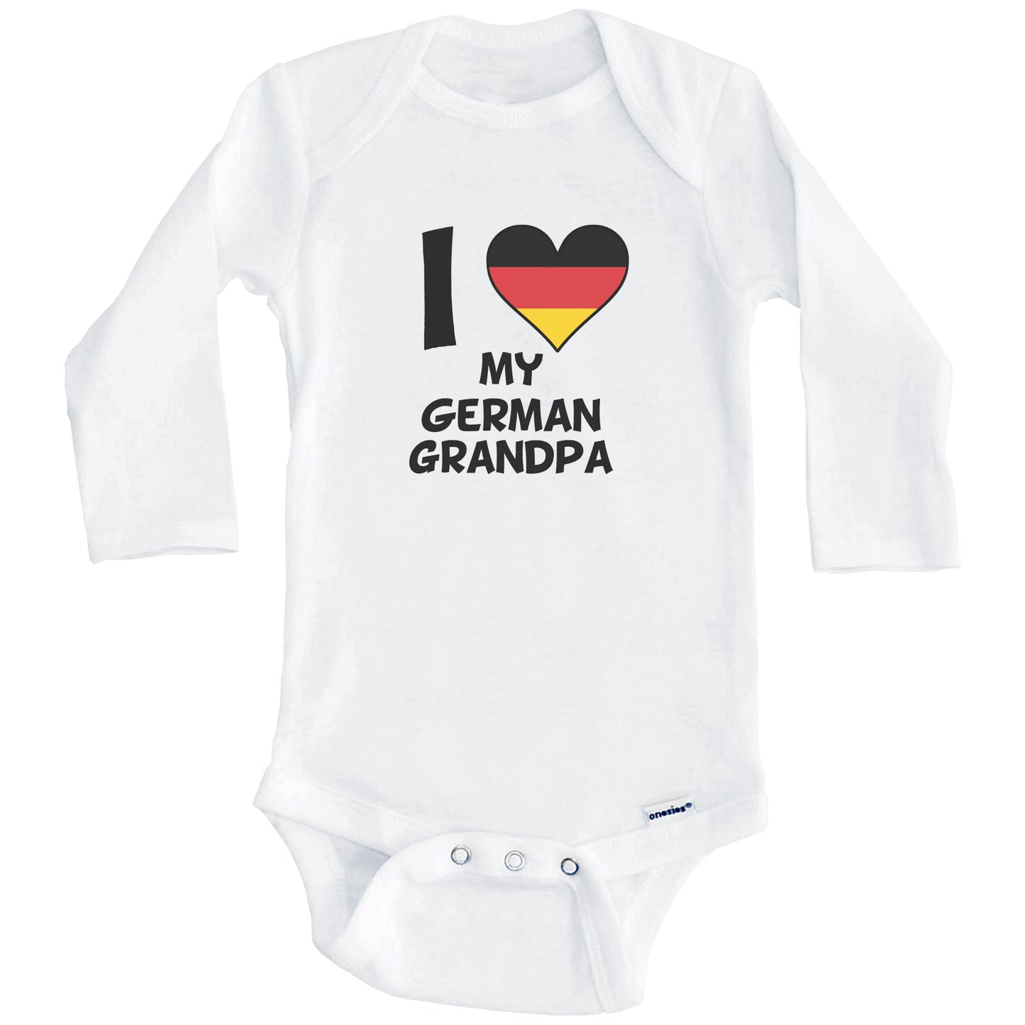 I Heart My German Grandpa Germany Flag Baby Onesie (Long Sleeves)
