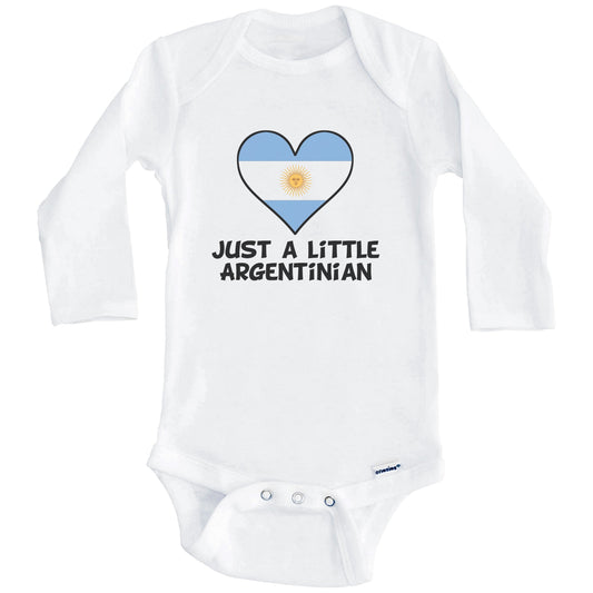 Just A Little Argentinian Onesie - Funny Argentina Flag Baby Bodysuit (Long Sleeves)