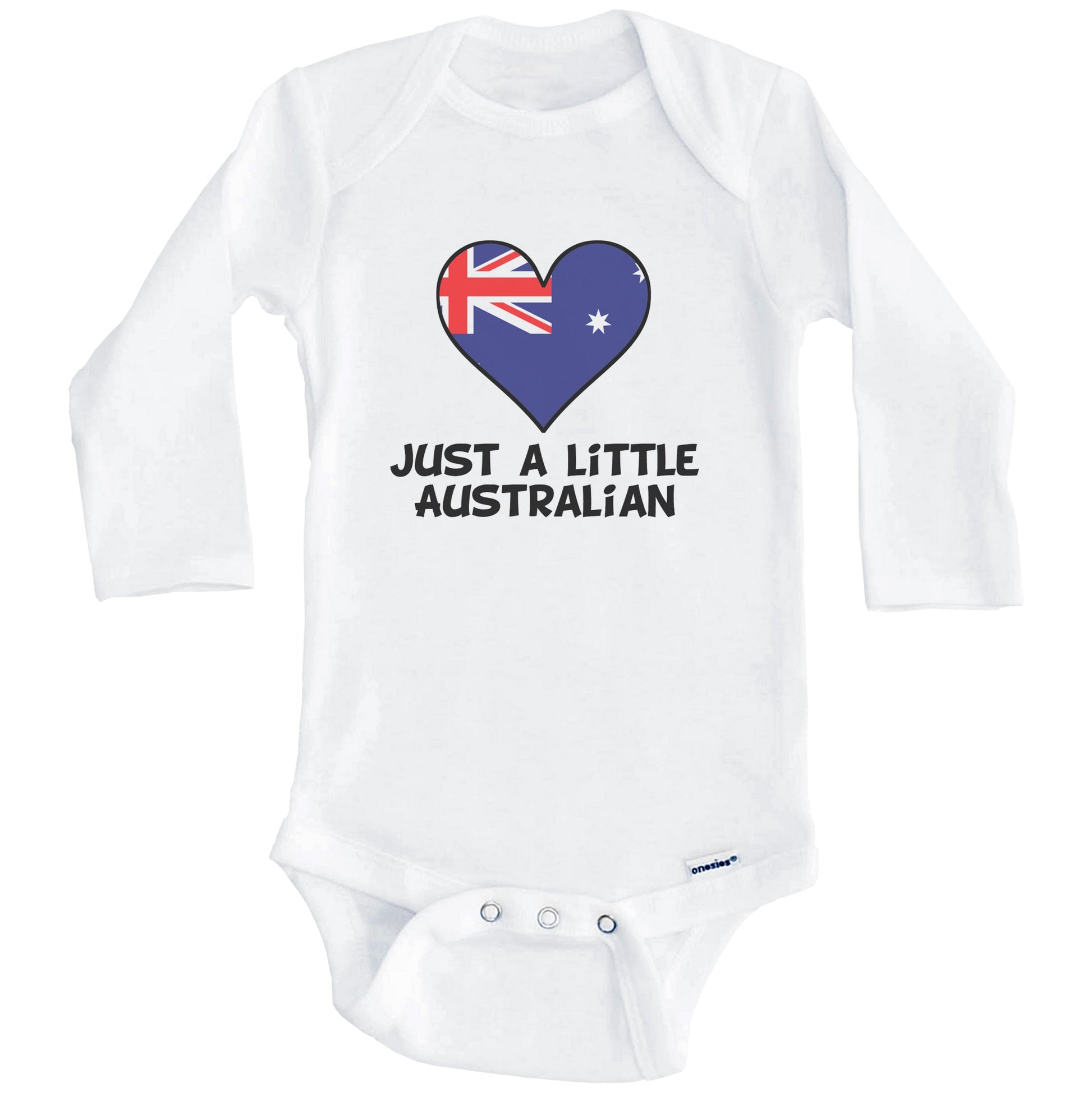 Just A Little Australian Onesie - Funny Australia Flag Baby Bodysuit (Long Sleeves)