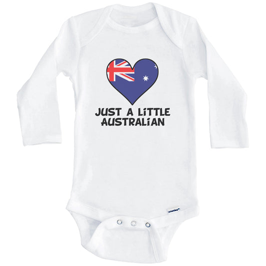 Just A Little Australian Onesie - Funny Australia Flag Baby Bodysuit (Long Sleeves)