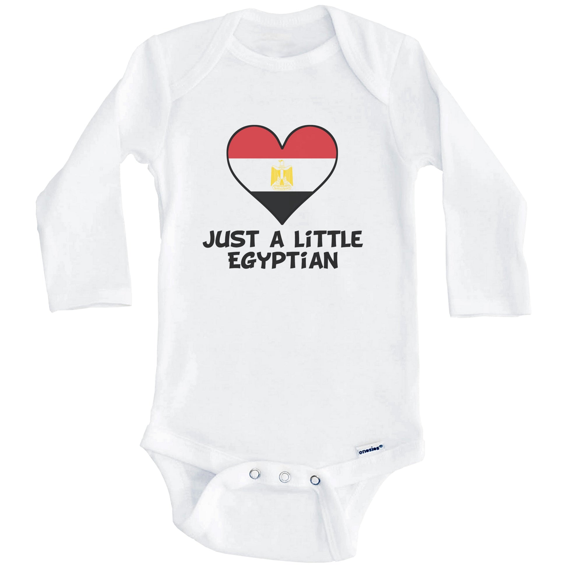 Just A Little Egyptian Onesie - Funny Egypt Flag Baby Bodysuit (Long Sleeves)