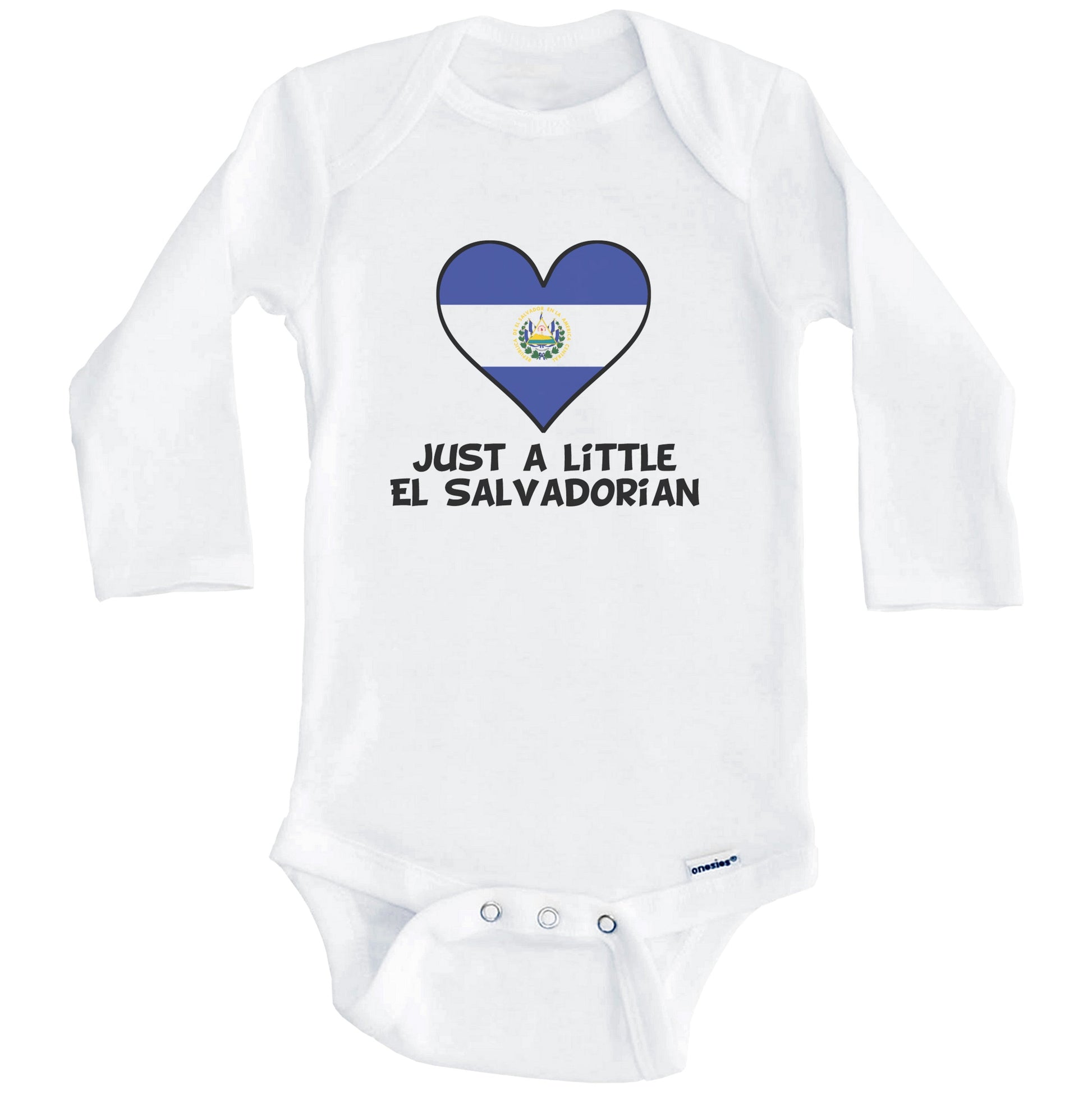 Just A Little Salvadorian Onesie - Funny El Salvador Flag Baby Bodysuit (Long Sleeves)