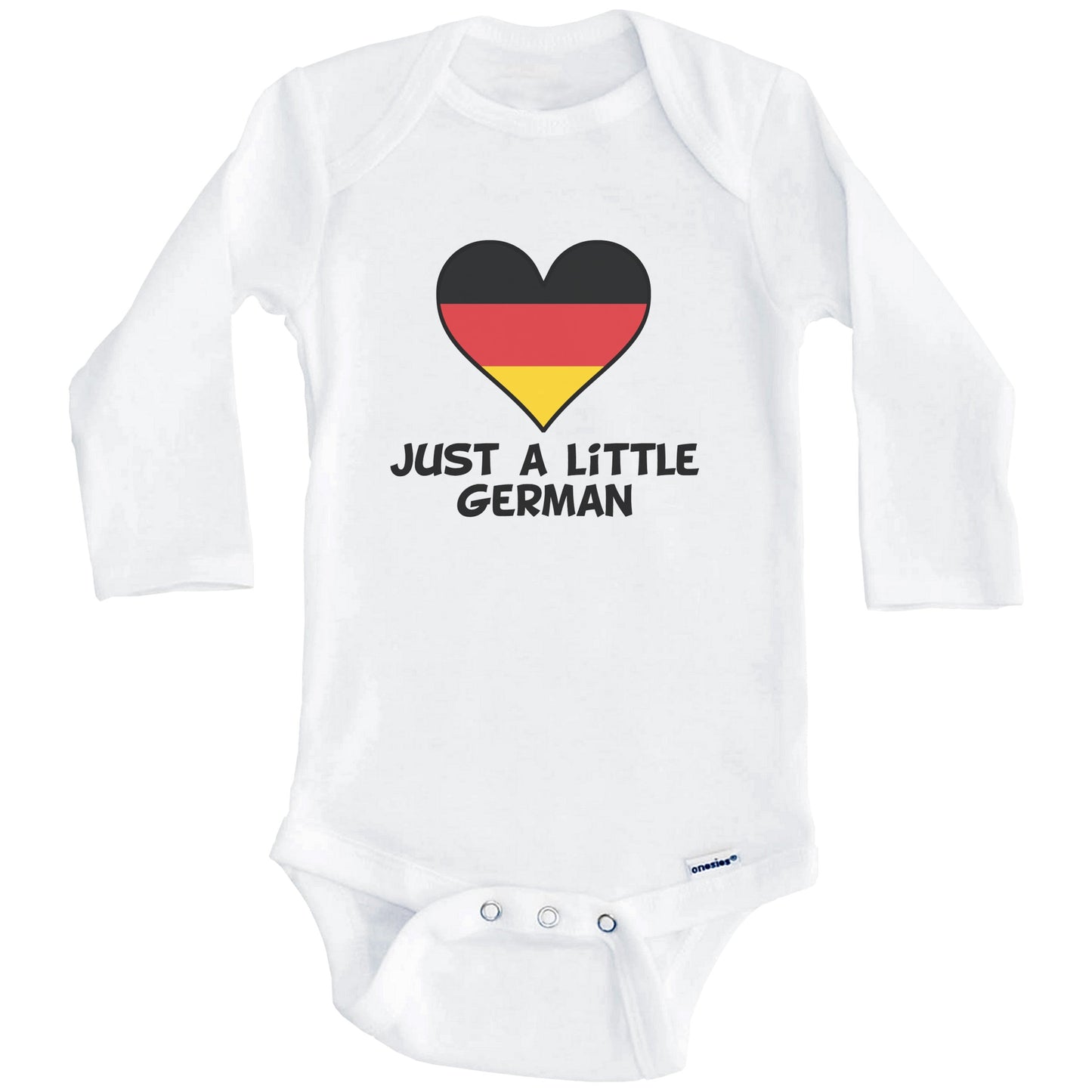 Just A Little German Onesie - Funny Germany Flag Baby Bodysuit (Long Sleeves)