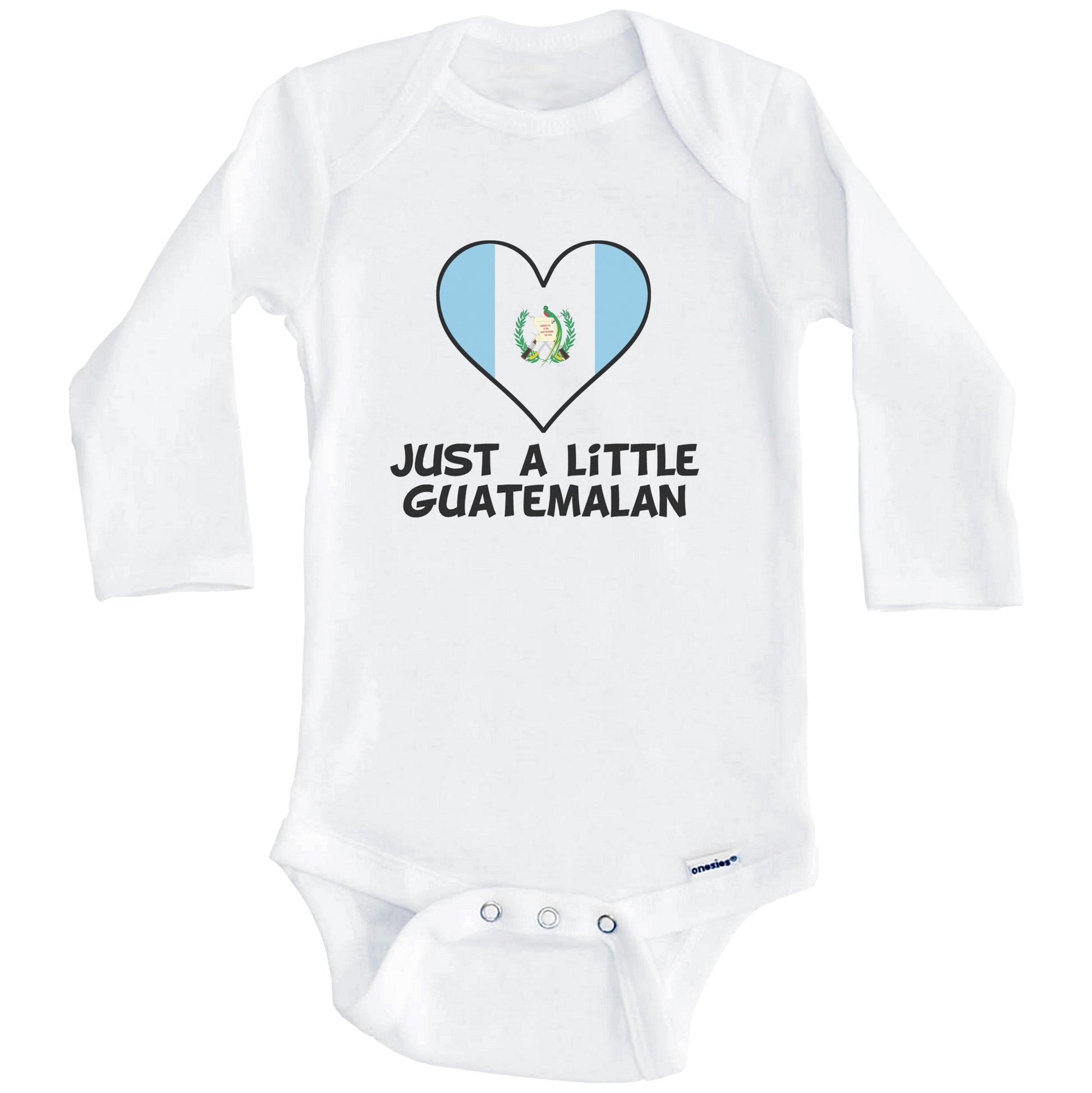 Just A Little Guatemalan Onesie - Funny Guatemala Flag Baby Bodysuit (Long Sleeves)