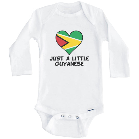 Just A Little Guyanese Onesie - Funny Guyana Flag Baby Bodysuit (Long Sleeves)