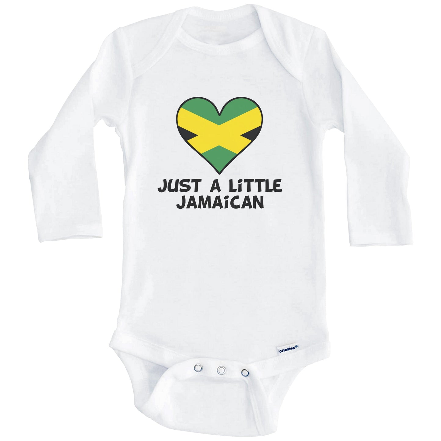 Just A Little Jamaican Onesie - Funny Jamaica Flag Baby Bodysuit (Long Sleeves)