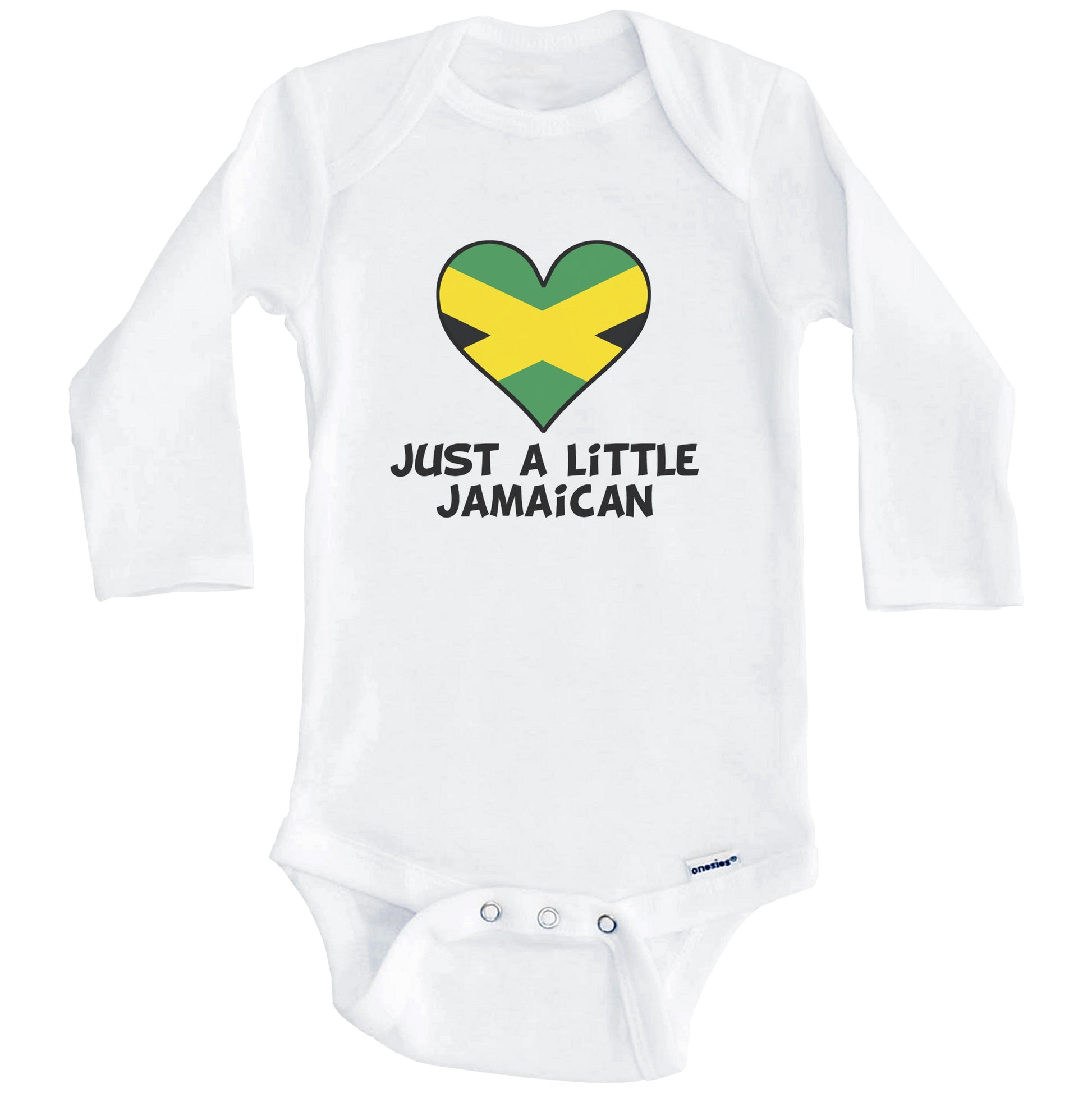 Just A Little Jamaican Onesie - Funny Jamaica Flag Baby Bodysuit (Long Sleeves)