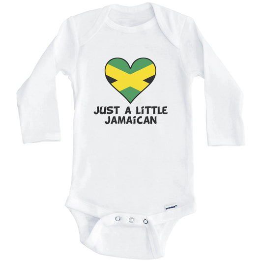 Just A Little Jamaican Onesie - Funny Jamaica Flag Baby Bodysuit (Long Sleeves)