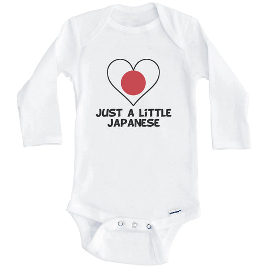 Just A Little Japanese Onesie - Funny Japan Flag Baby Bodysuit (Long Sleeves)