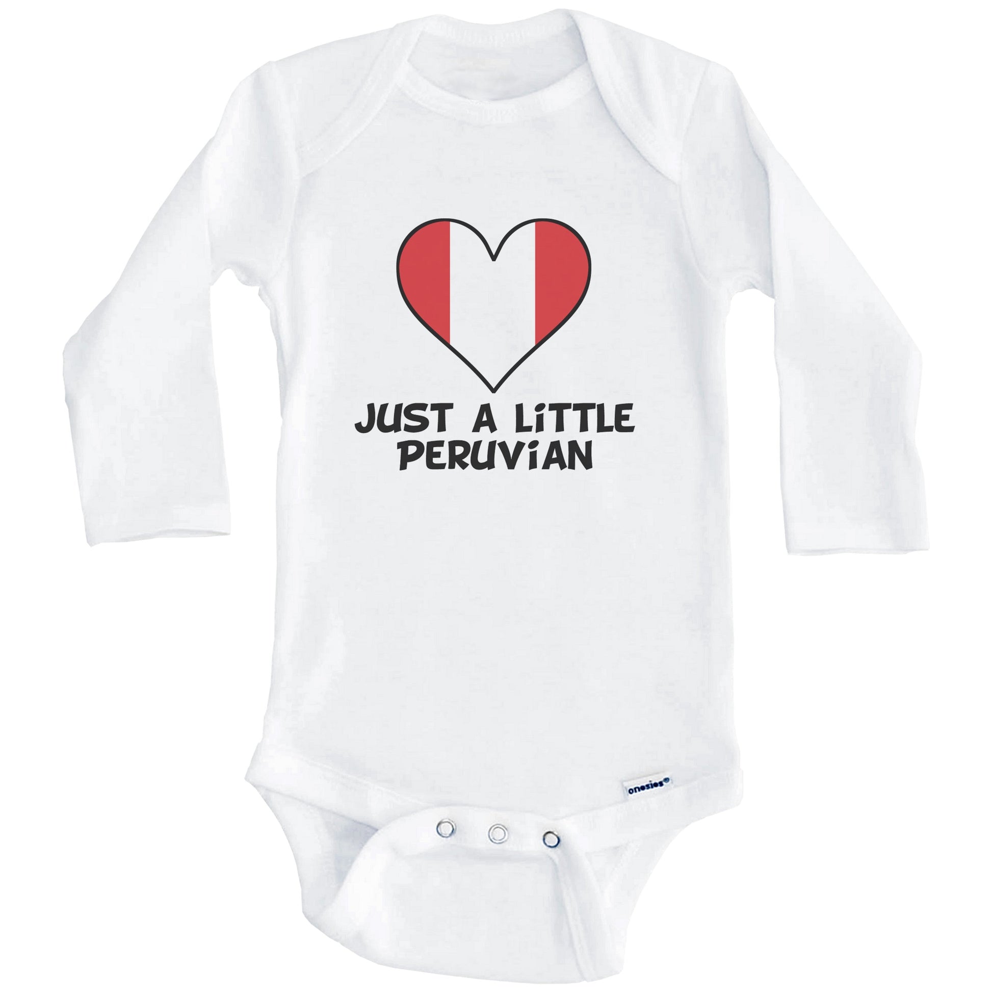 Just A Little Peruvian Onesie - Funny Peru Flag Baby Bodysuit (Long Sleeves)