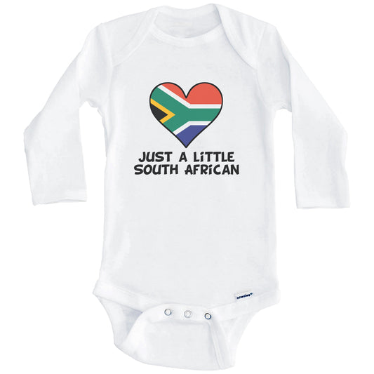 Just A Little South African Onesie - Funny South Africa Flag Baby Bodysuit (Long Sleeves)