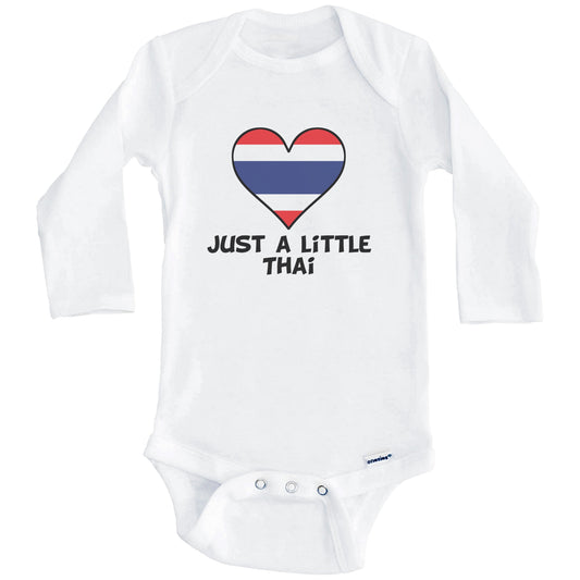 Just A Little Thai Onesie - Funny Thailand Flag Baby Bodysuit (Long Sleeves)