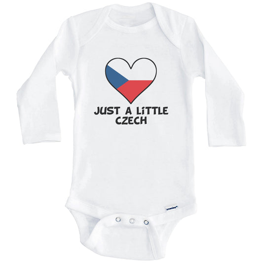 Just A Little Czech Onesie - Funny Czech Republic Flag Baby Bodysuit (Long Sleeves)