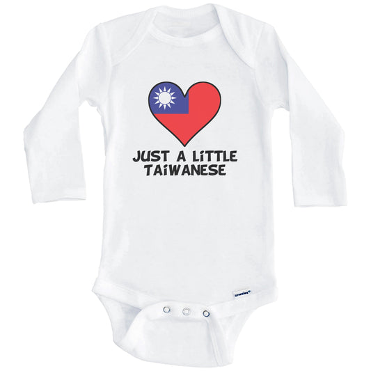Just A Little Taiwanese Onesie - Funny Taiwan Flag Baby Bodysuit (Long Sleeves)