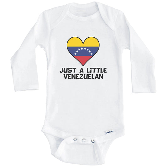 Just A Little Venezuelan Onesie - Funny Venezuela Flag Baby Bodysuit (Long Sleeves)