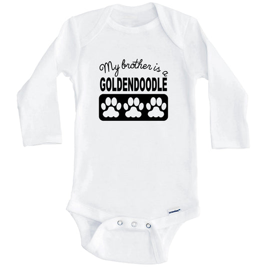 My Brother Is A Goldendoodle Baby Onesie (Long Sleeves)