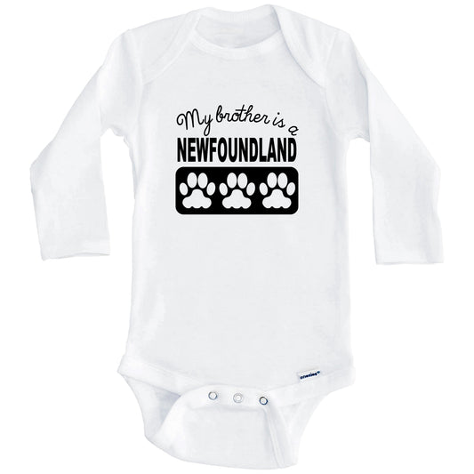 My Brother Is A Newfoundland Baby Onesie (Long Sleeves)