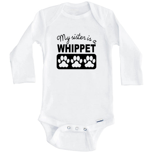 My Sister Is A Whippet Baby Onesie (Long Sleeves)