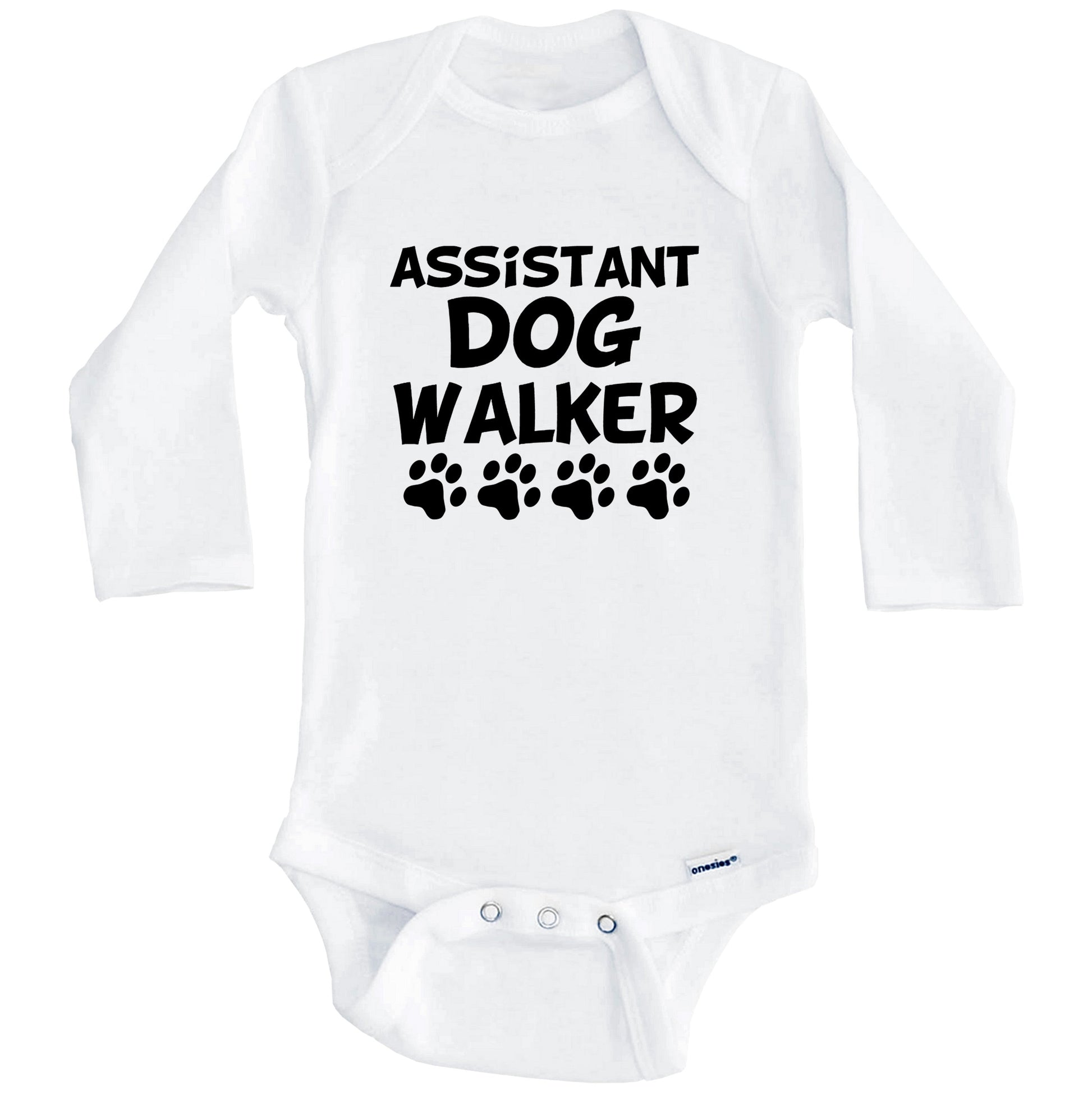 Assistant Dog Walker FunnyBaby Onesie (Long Sleeves)
