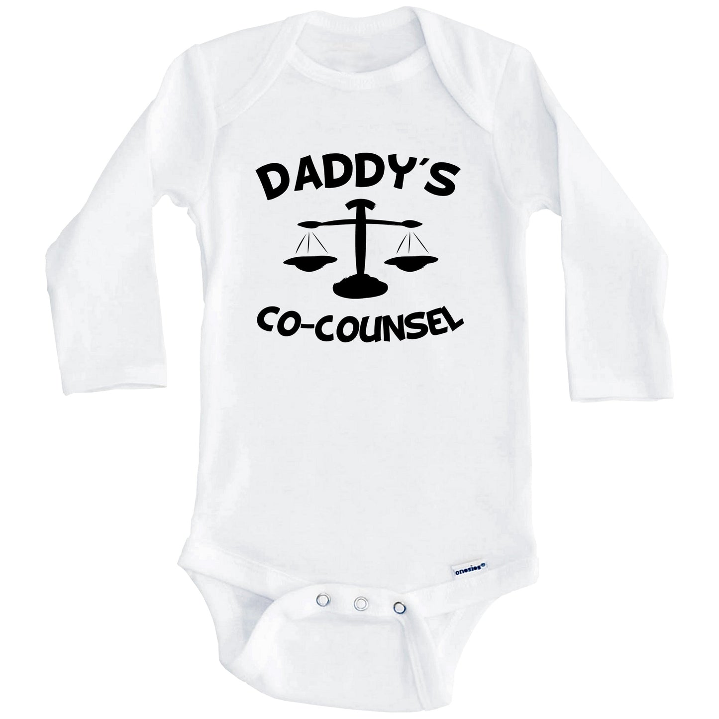 Daddy's Co-Counsel Funny Lawyer Baby Onesie (Long Sleeves)