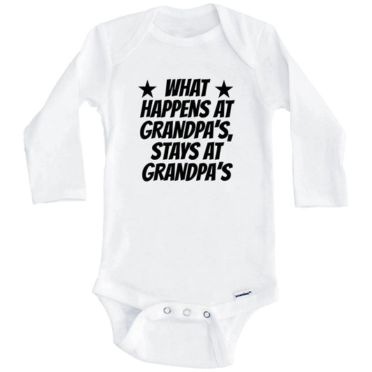 What Happens At Grandpa's Stays At Grandpa's Funny Grandchild Baby Onesie (Long Sleeves)
