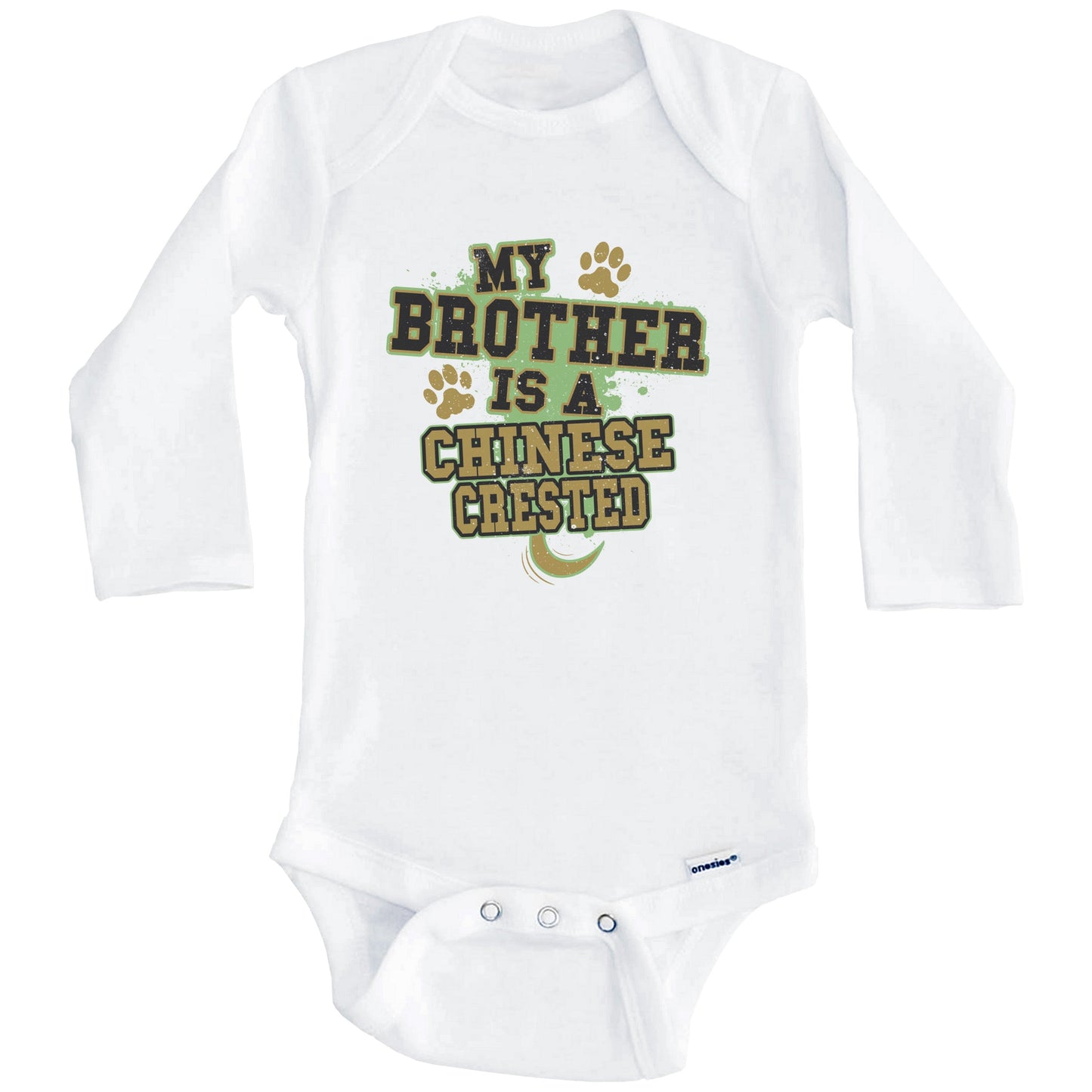 My Brother Is A Chinese Crested Funny Dog Baby Onesie (Long Sleeves)