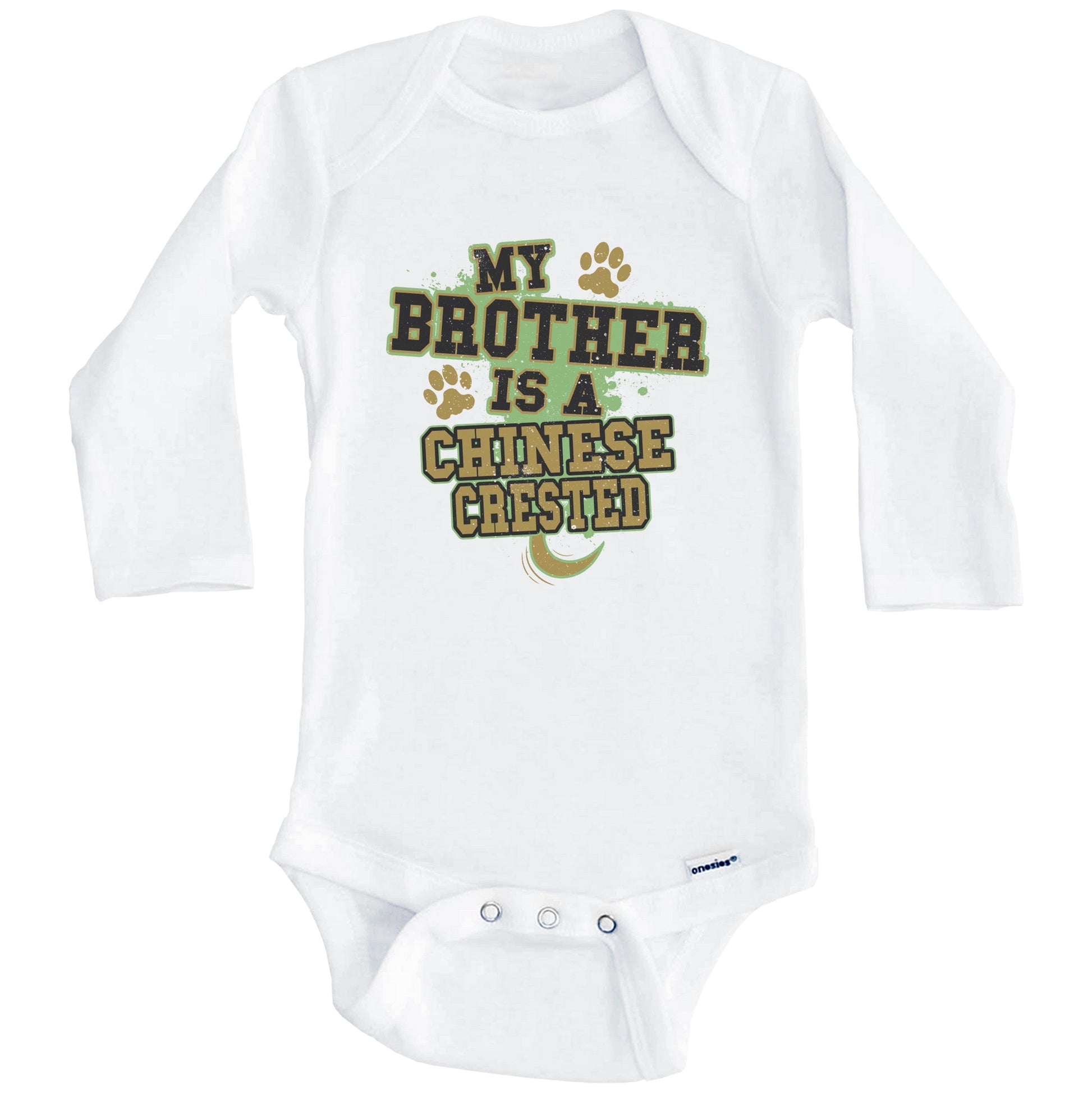 My Brother Is A Chinese Crested Funny Dog Baby Onesie (Long Sleeves)