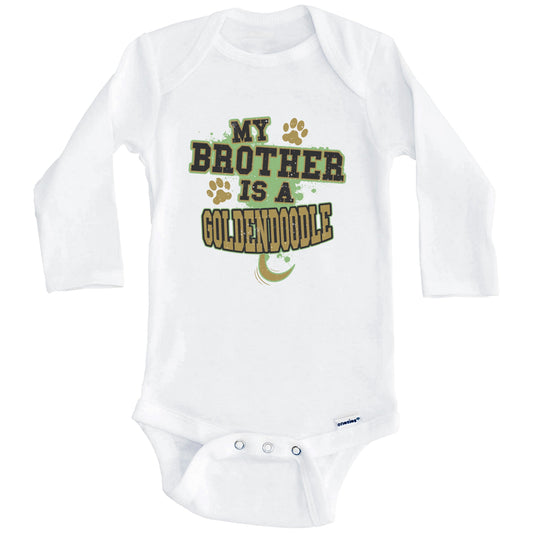 My Brother Is A Goldendoodle Funny Dog Baby Onesie (Long Sleeves)