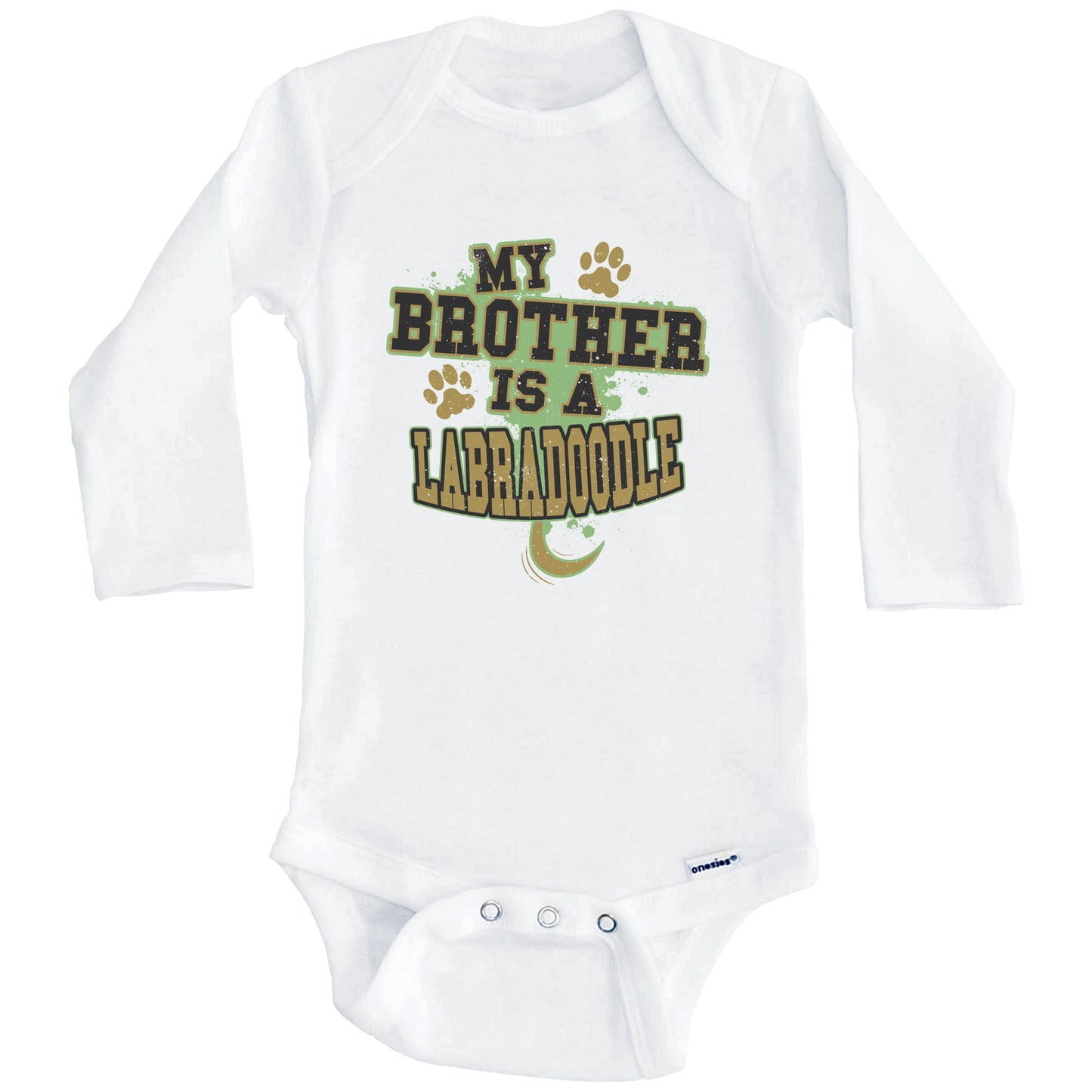 My Brother Is A Labradoodle Funny Dog Baby Onesie (Long Sleeves)