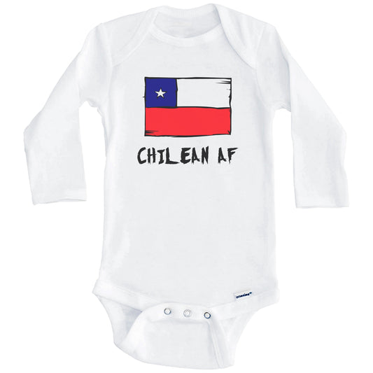 Chilean AF Funny Chile Flag Baby Onesie (Long Sleeves)