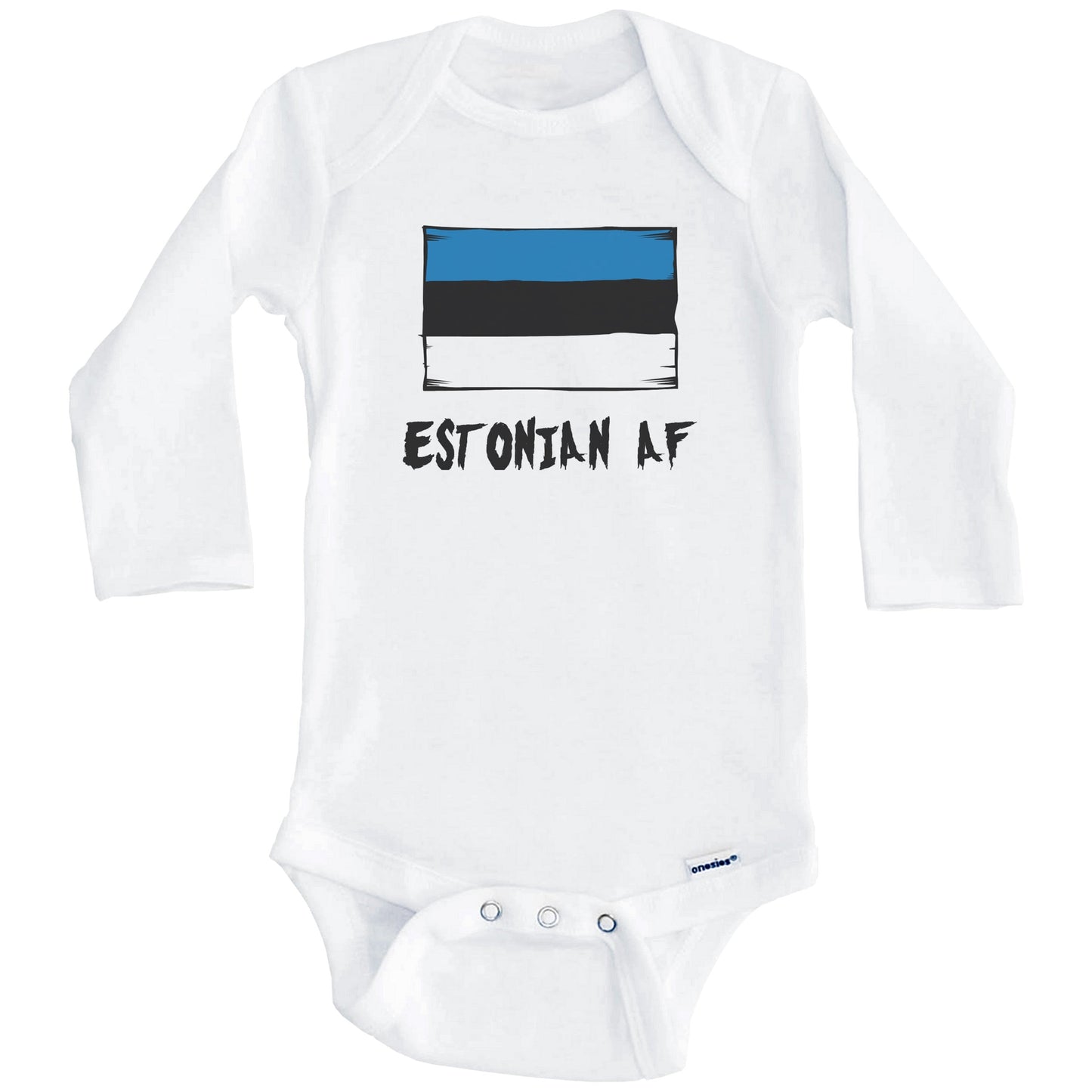 Estonian AF Funny Estonia Flag Baby Onesie (Long Sleeves)
