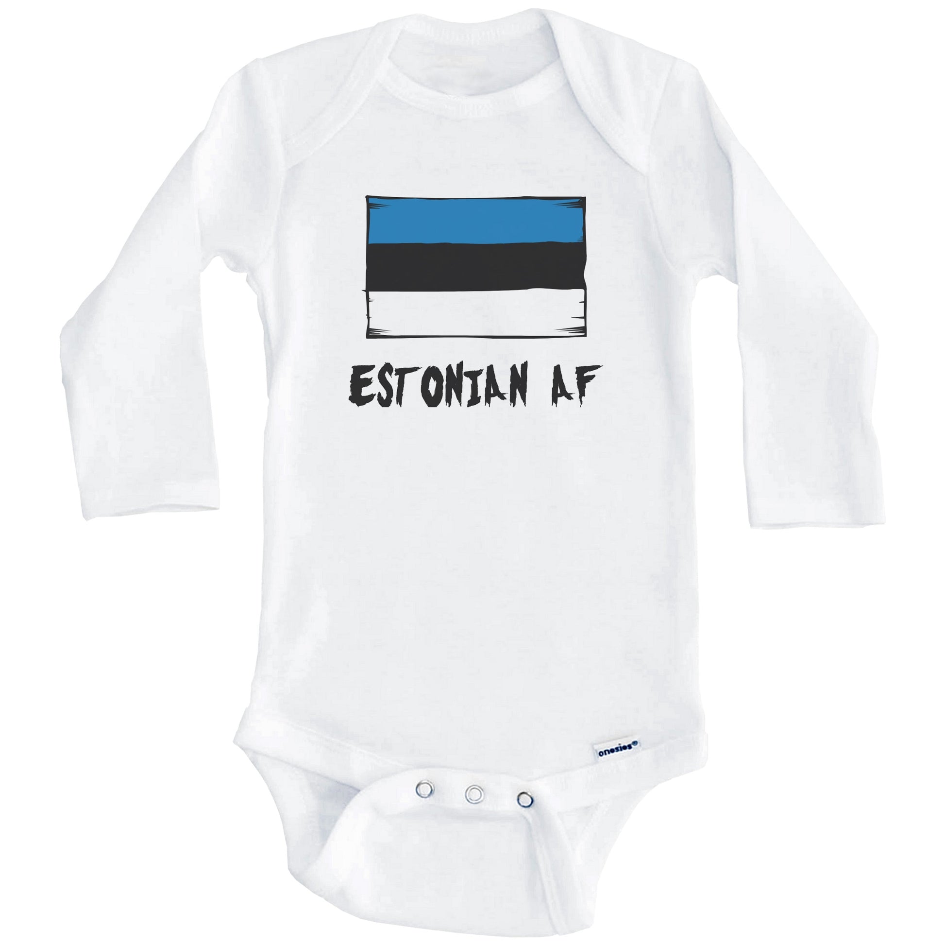 Estonian AF Funny Estonia Flag Baby Onesie (Long Sleeves)