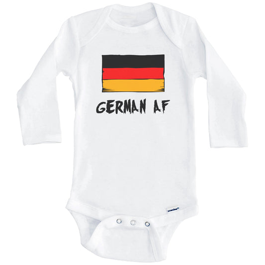 German AF Funny Germany Flag Baby Onesie (Long Sleeves)