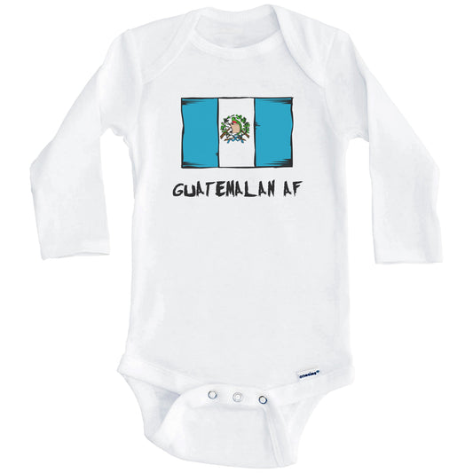 Guatemalan AF Funny Guatemala Flag Baby Onesie (Long Sleeves)