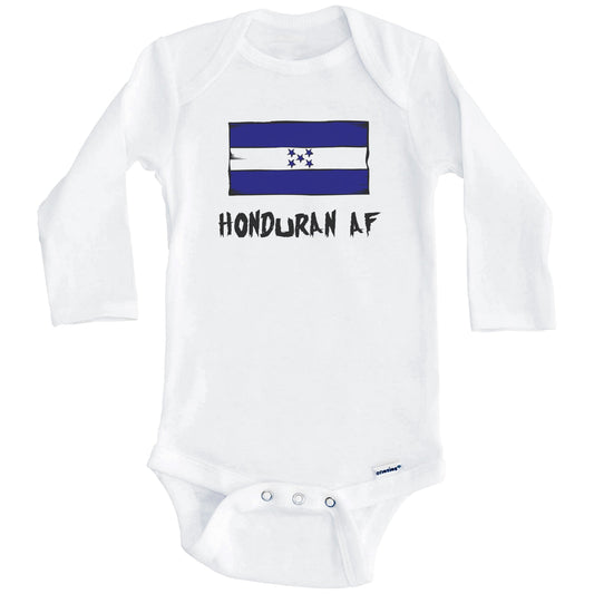Honduran AF Funny Honduras Flag Baby Onesie (Long Sleeves)