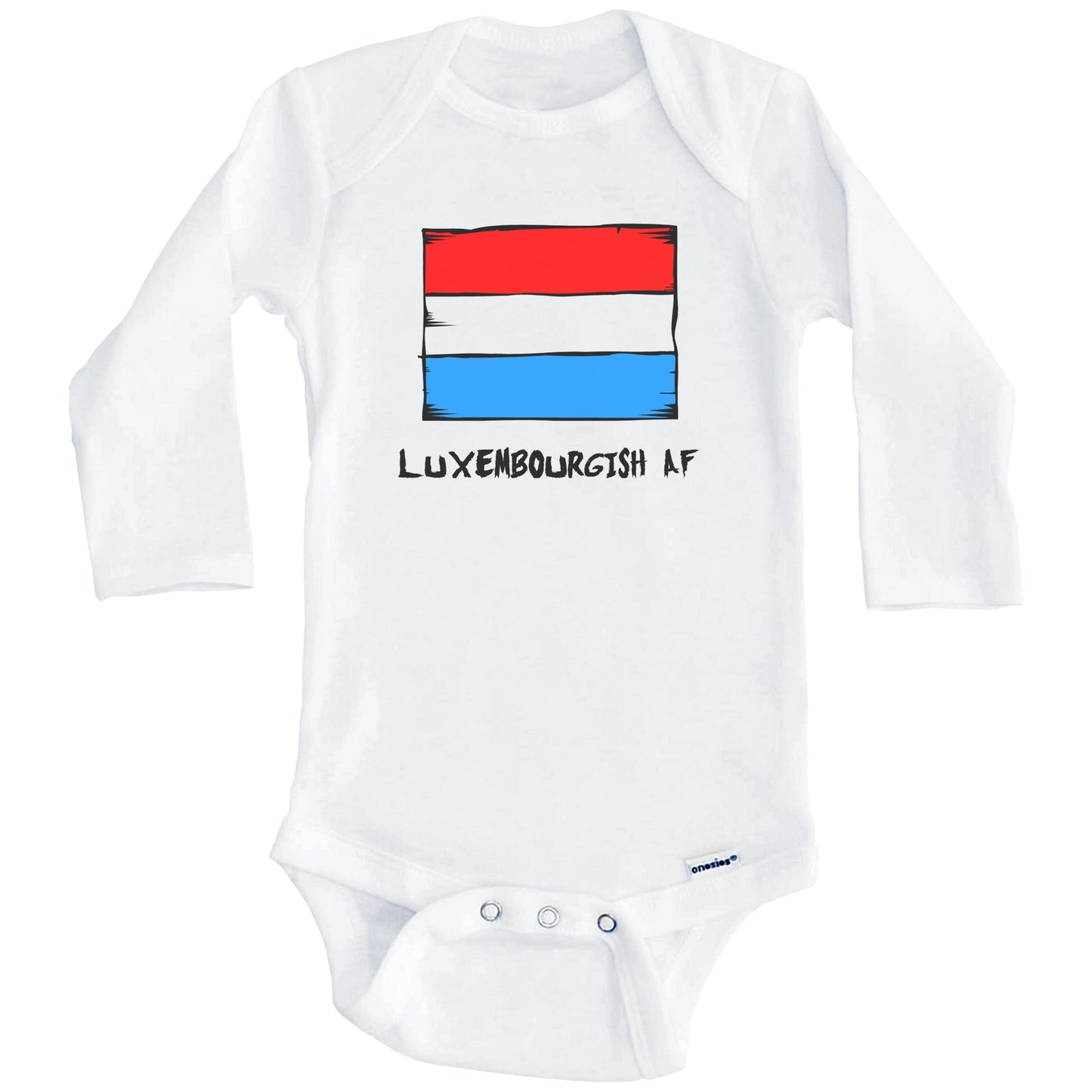 Luxembourgish AF Funny Luxembourg Flag Baby Onesie (Long Sleeves)