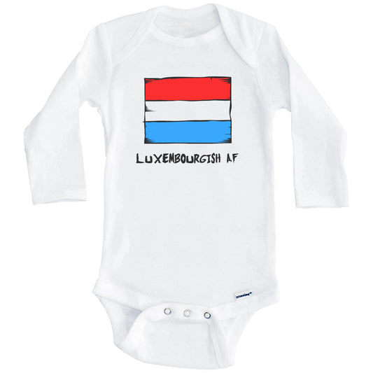 Luxembourgish AF Funny Luxembourg Flag Baby Onesie (Long Sleeves)