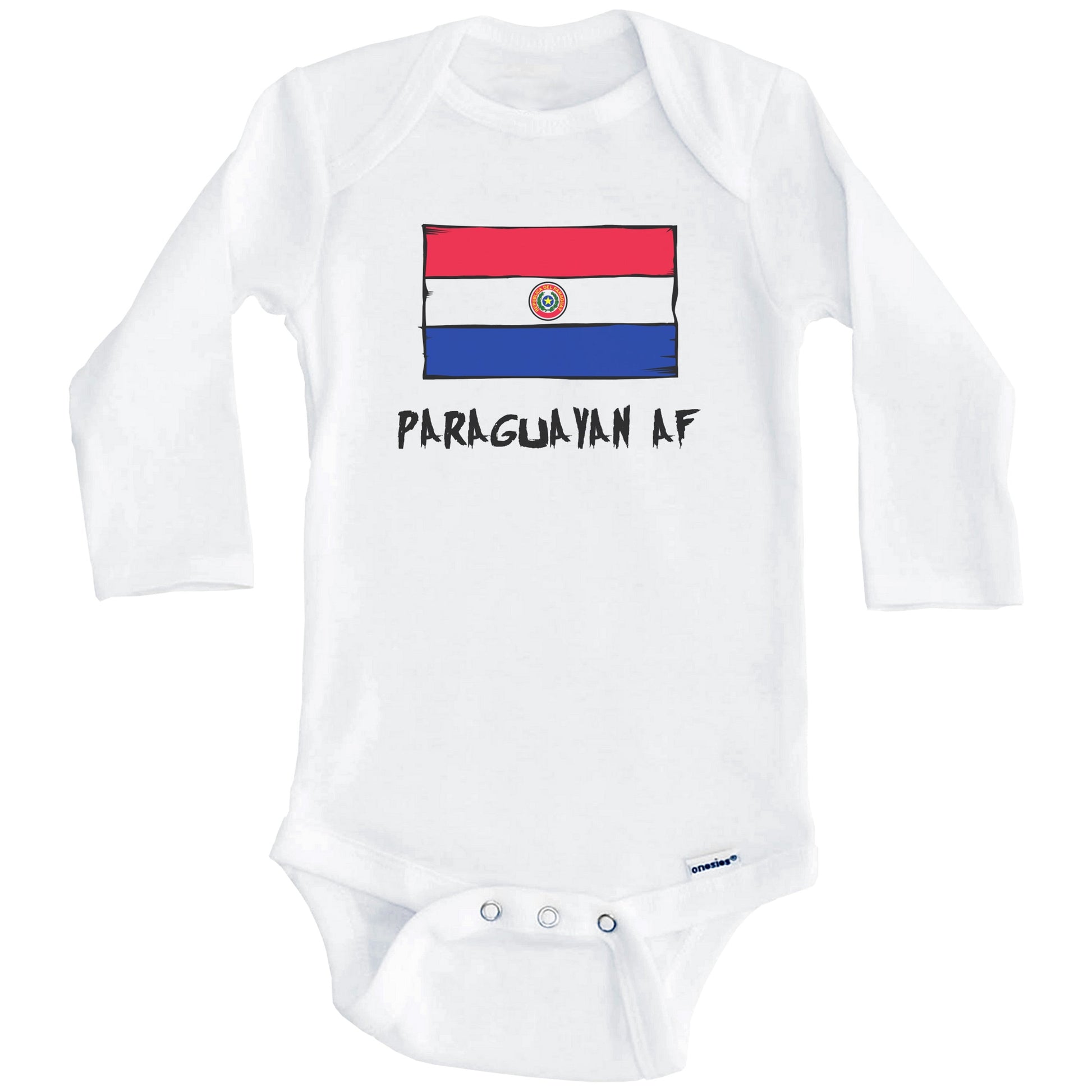 Paraguayan AF Funny Paraguay Flag Baby Onesie (Long Sleeves)