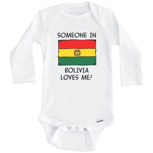 Someone In Bolivia Loves Me Bolivian Flag Baby Onesie (Long Sleeves)
