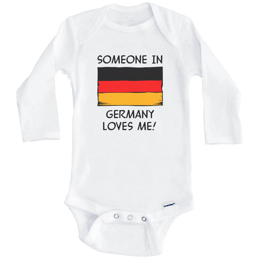Someone In Germany Loves Me German Flag Baby Onesie (Long Sleeves)