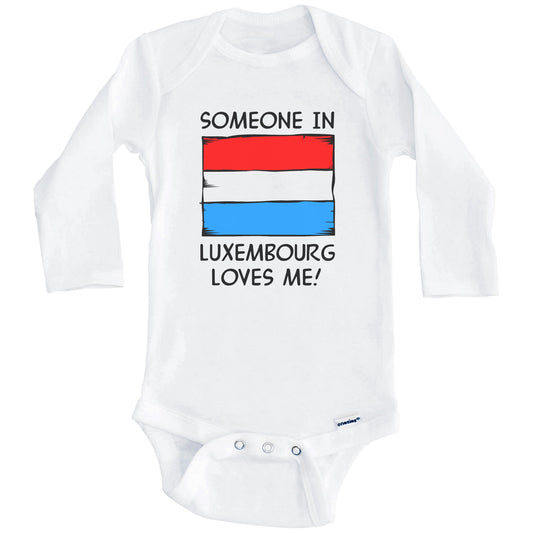 Someone In Luxembourg Loves Me Luxembourgish Flag Baby Onesie (Long Sleeves)