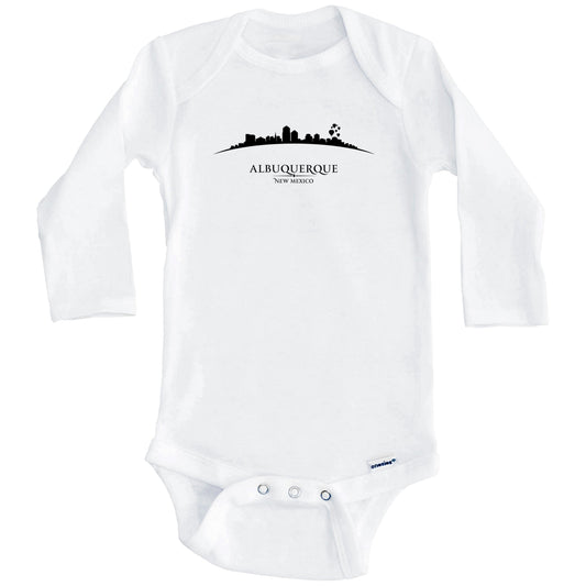 Albuquerque New Mexico Cityscape Downtown Skyline Baby Onesie (Long Sleeves)