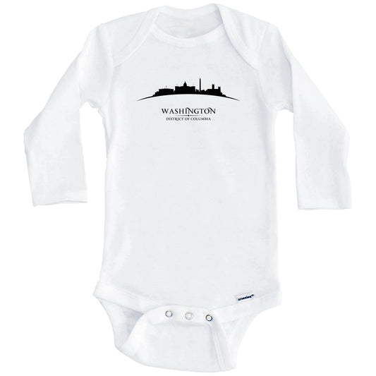 Washington D.C. Cityscape Downtown Skyline Baby Onesie (Long Sleeves)