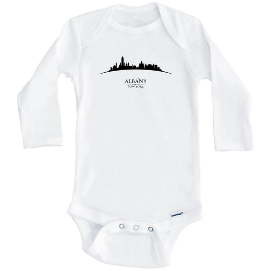 Albany New York Cityscape Downtown Skyline Baby Onesie (Long Sleeves)