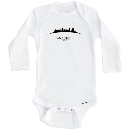 San Antonio Texas Cityscape Downtown Skyline Baby Onesie (Long Sleeves)