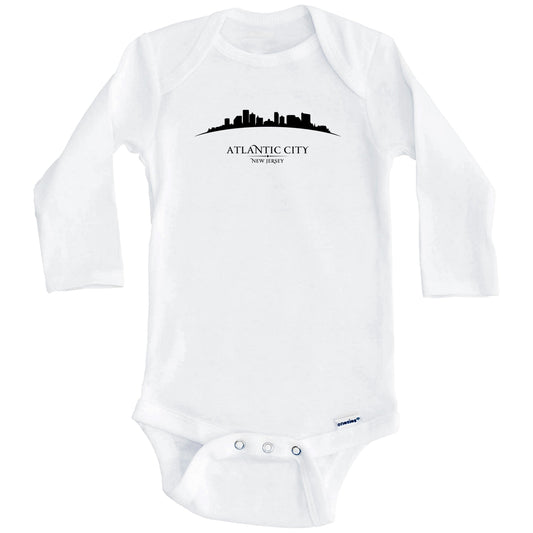 Atlantic City New Jersey Cityscape Downtown Skyline Baby Onesie (Long Sleeves)