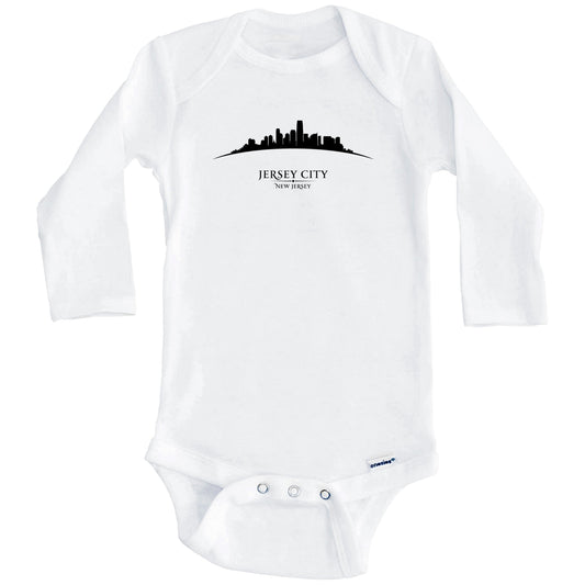 Jersey City New Jersey Cityscape Downtown Skyline Baby Onesie (Long Sleeves)